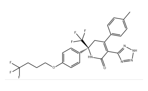 20430 - 2(1H)-Pyridinone, 5,6-dihydro-4-(4-methylphenyl)-3-(2H-tetrazol-5-yl)-6-[4-(4,4,4-trifluorobutoxy)phenyl]-6-(trifluoromethyl)-, (6S)- | CAS 1441057-15-3